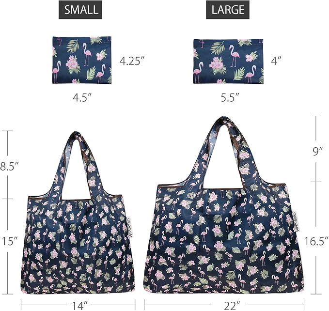 allydrew Large Foldable Tote Nylon Reusable Grocery Bag - Image 3