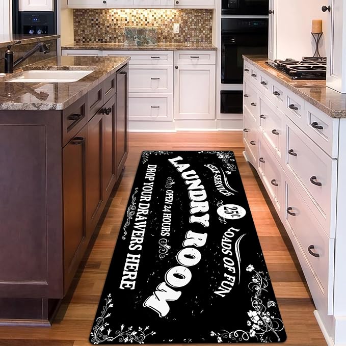 Zoke Laundry Room Rug Runner Stylish Non-Slip Laundry Room Mat 20"x59" - Image 4