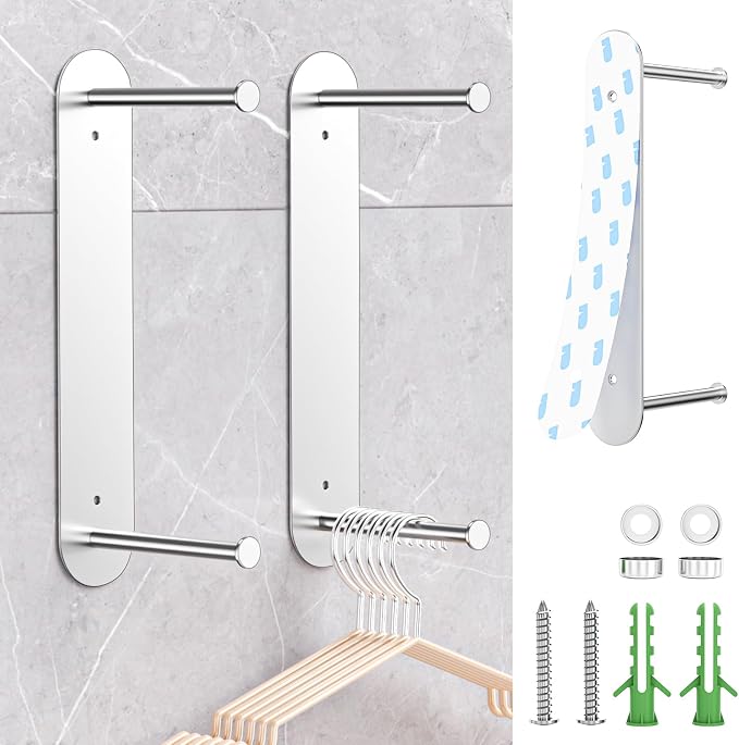 Hanger Holder for Laundry Room, Wall Mounted Clothes Hanger Organizer Stacker by WAYASI