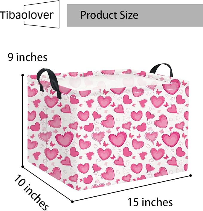Rectangular Valentines Basket for Women Girls Storage Bin Organizer Box Shelf - Image 7