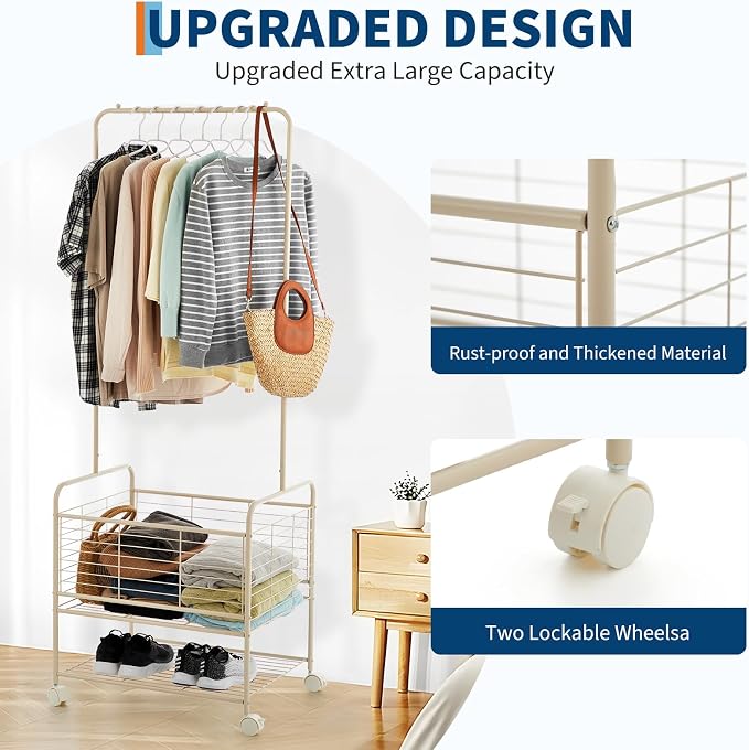 GarveeHome Metal Laundry Cart - Image 4