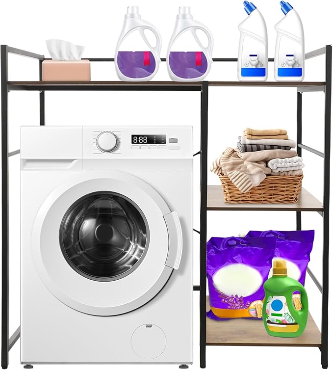 Washing Machine Storage Utility Rack Over Washer and Dryer Shelves Above Washer by BRICZUNA