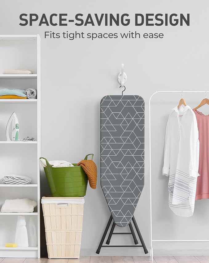 LyriFine Ironing Board, 2-in-1 Flat and Hanging Board, Sturdy Steel Frame Iron - Image 8