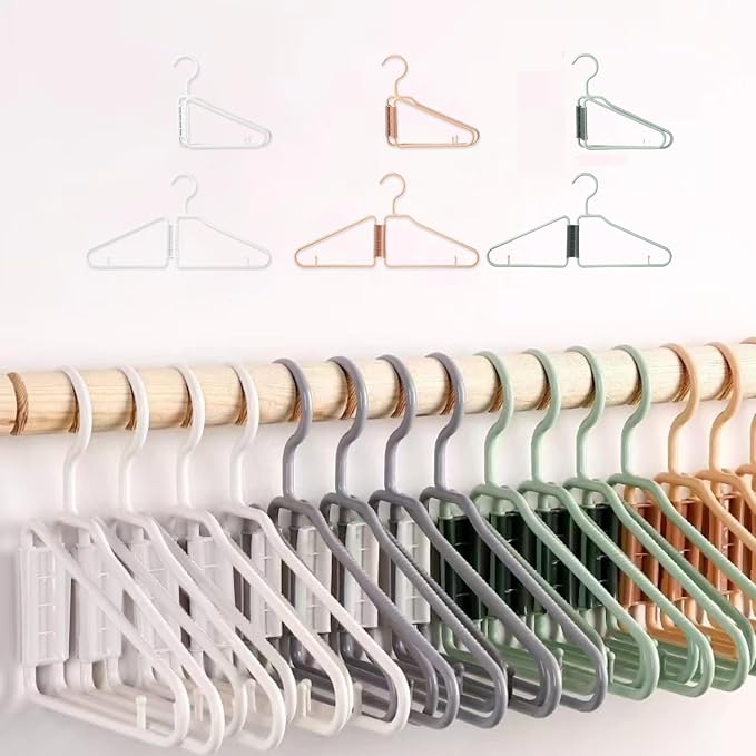 8 Pcs Foldable Hangers, Plastic Collapsible Hangers, Portable Folding Clothes - Image 4