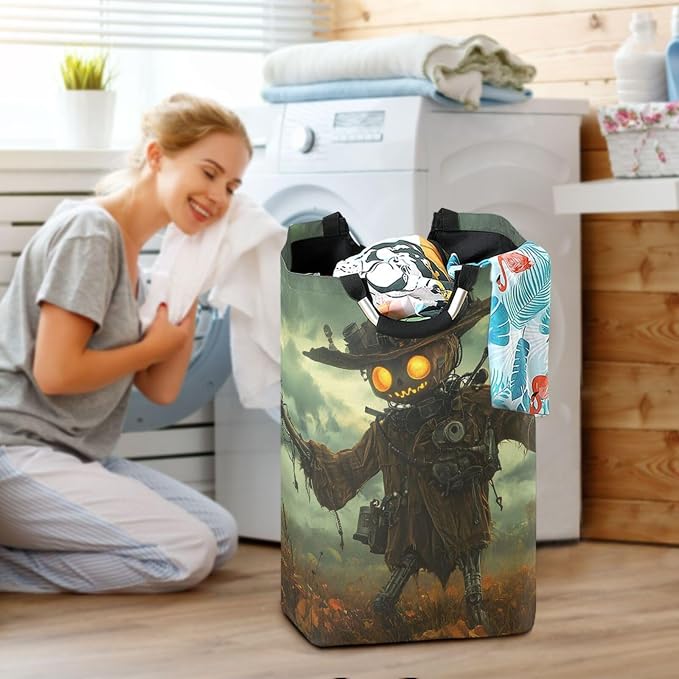 AIXIWAWA Steampunk Scarecrow Laundry Basket Hamper 1 Pack, Collapsible Clothes - Image 6