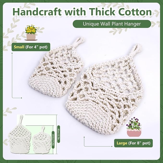 Macrame Wall Plant Hanger, Hanging Planter Basket Holder, Wall Planters - Image 6