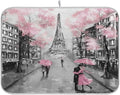 Stylish Romantic Paris Eiffel Tower Absorbent Dish Drying Mat Microfiber by Unknown