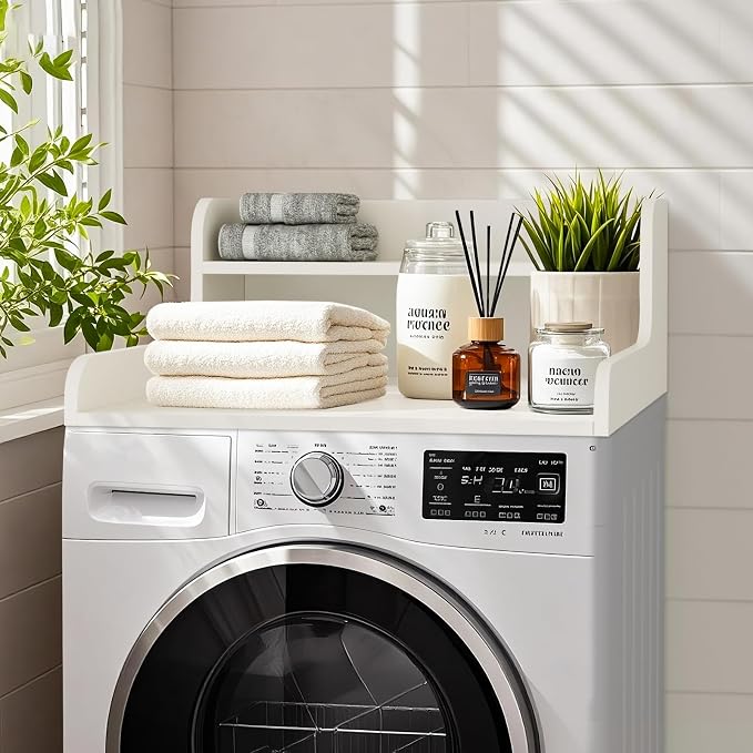 Kaboon Washer Dryer Countertop 2 Tier 28 inches Wide, Laundry Shelf Topper - Image 5
