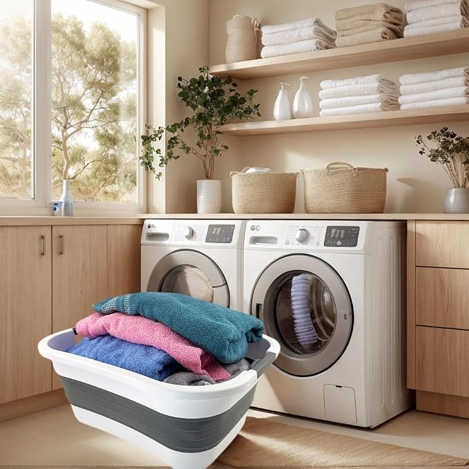 SAMMART 30L Collapsible Plastic Laundry Basket - Image 2