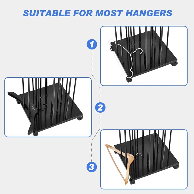 Dunzy Hanger Organizer Stacker, 4 in 1 Hanger Rack Movable Stand Hanger Holder - Image 4