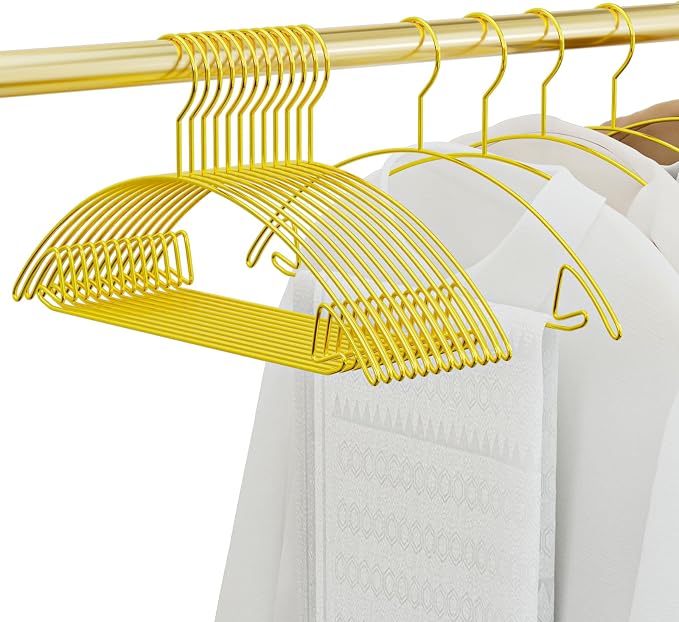 SPECILITE 15 Pack No Shoulder Bump Gold Coat Hangers by SPECILITE