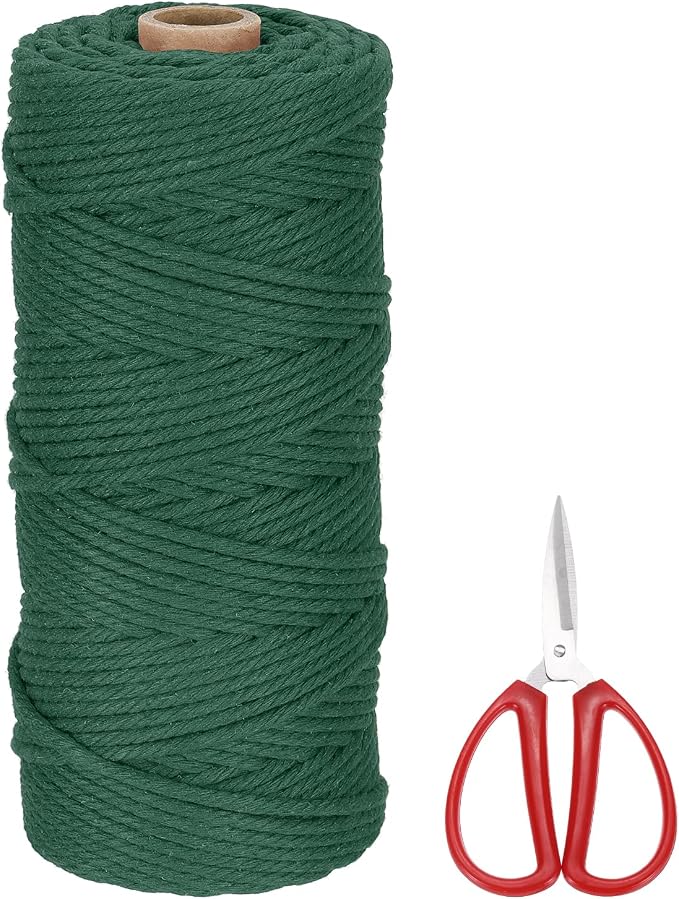 MECCANIXITY Braided Macrame Cord, 3mm x 109 Yards Natural Cotton Rope Macrame by MECCANIXITY
