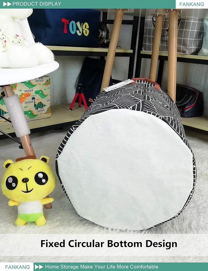 FANKANG Storage Basket, Nursery Hamper Canvas Laundry Basket Foldable - Image 8