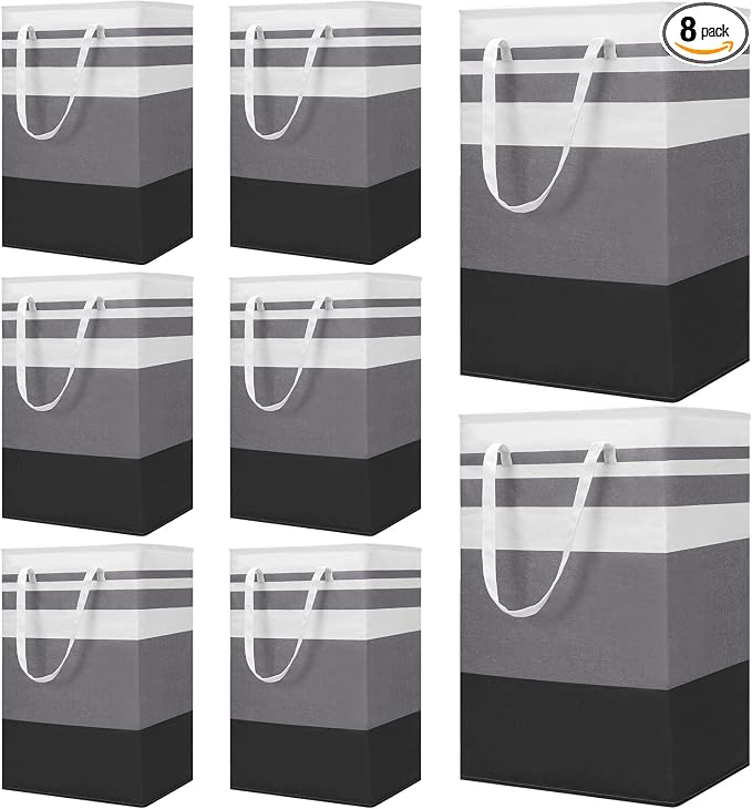 8 Pcs 75 L Large Laundry Basket Organizer bulk Collapsible Tall Waterproof by Zubebe