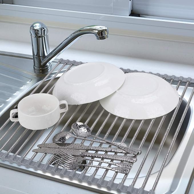 Hhyn Roll Up Dish Drying Rack Over The Sink 17.7" x 15.6" - Image 2