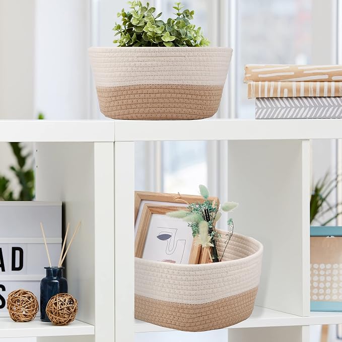 Sawysine 6 Pcs Cotton Rope Woven Basket - Image 4