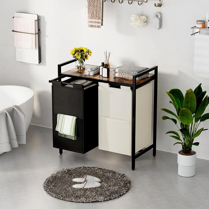 Double Compartment Laundry Basket, Laundry Sorter - Image 6