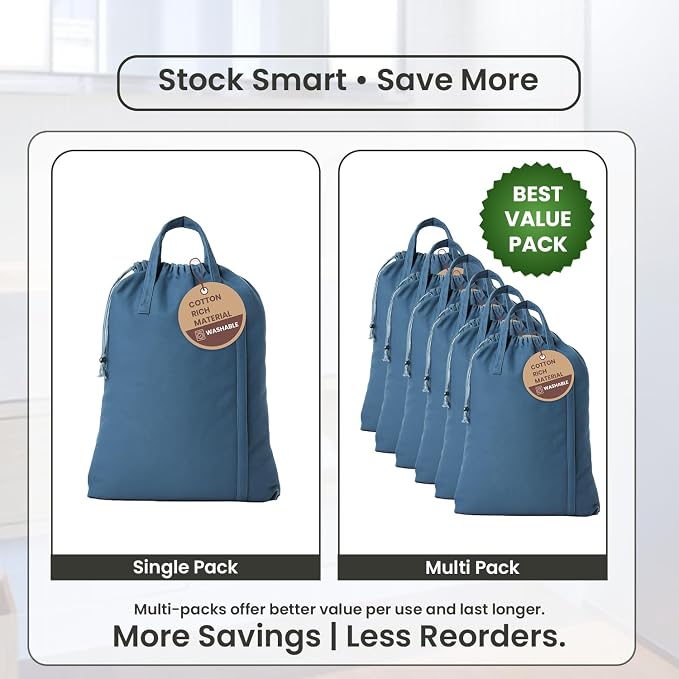LFH Home Cotton Canvas Large Laundry Bag - Image 9