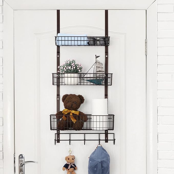 Over The Door 3 Tier Hanging Kitchen Storage Rack Heavy Duty Pantry Organizer by OYEAL