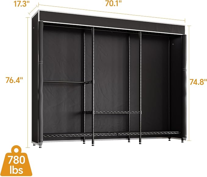 H8 Garment Rack with Cover, Portable Closet - Image 4