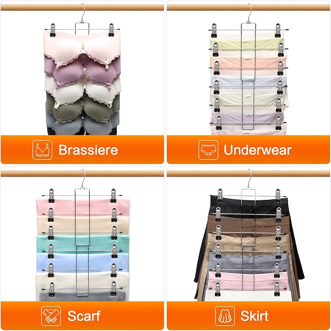 Closet Organizers and Storage, 6 Tier Storage and Organization Pants Hangers - Image 5