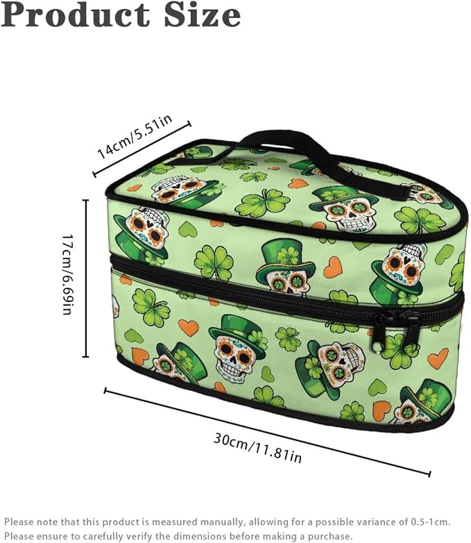 Saint Patricks Day Steam Iron Storage Case Lightweight Easy to Carry Skull Hat - Image 6