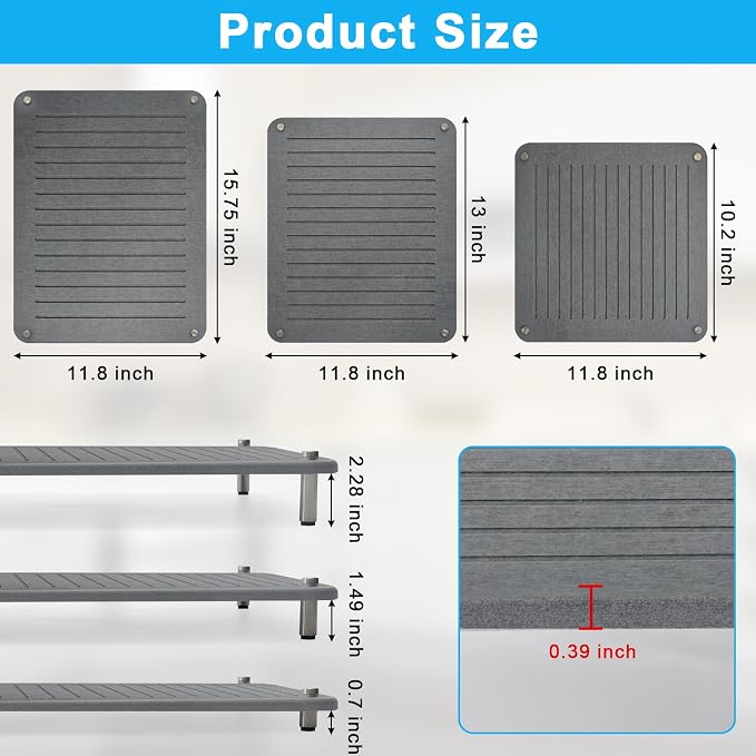 3Pcs Nesting Stone Drying Mat for Kitchen Counter, Quick Drying Stone Dish - Image 7