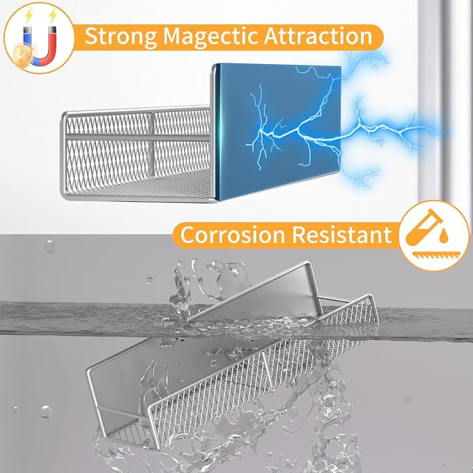 Magnetic Spice Rack for Refrigerator, 4 Pack 100% Metal Strong Magnet Fridge - Image 3