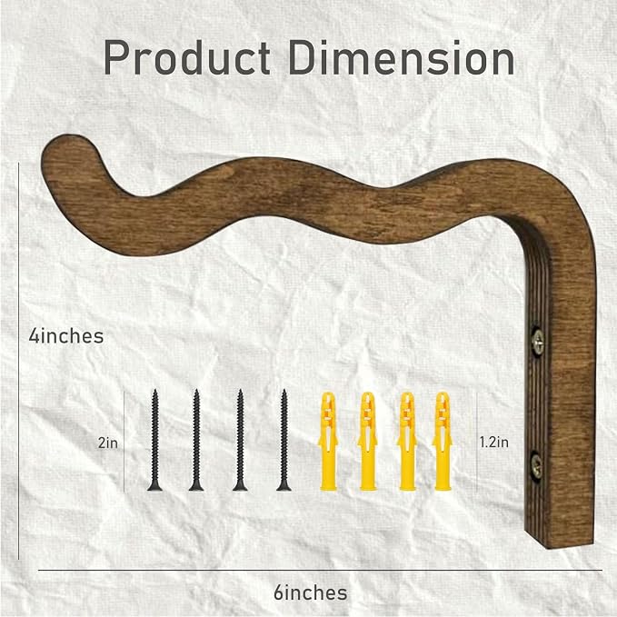 Wooden Wall Planters, Hanging Plant Hooks - Image 2