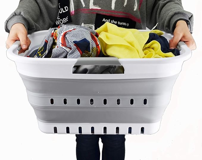 SAMMART Set of 2-30L Collapsible Plastic Laundry Basket - Image 6