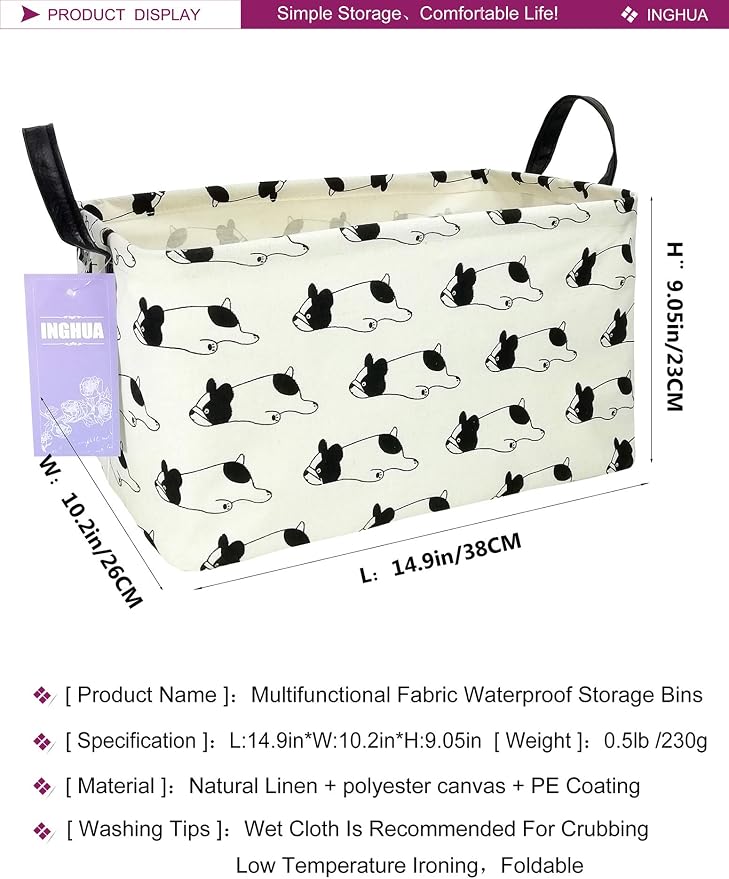 Rectangular Storage Basket Fabric Organizer Bin - Image 2
