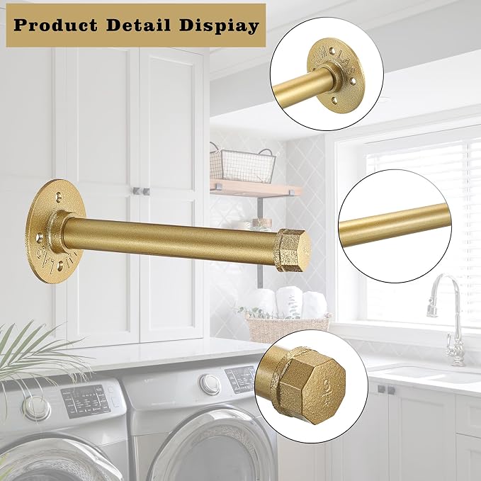 Sumnacon 2 Pcs 8 Inch Industrial Pipe Clothes Bar - Image 4