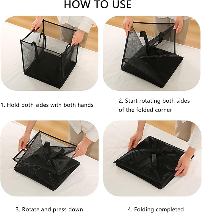 4 Pack Popup Laundry Hamper, Small Collapsible Mesh Laundry Baskets Dirty - Image 4