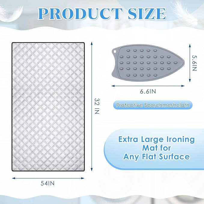 Tigeen Ironing Mat, Extra Large 54 x 32 Inch Ironing Blanket - Image 2