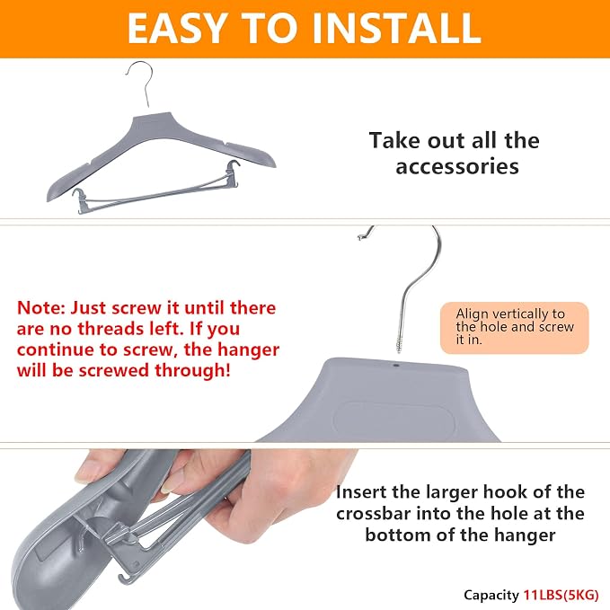 DEDU Suit Hangers for Men 40 Pack, Thick Plastic - Image 7