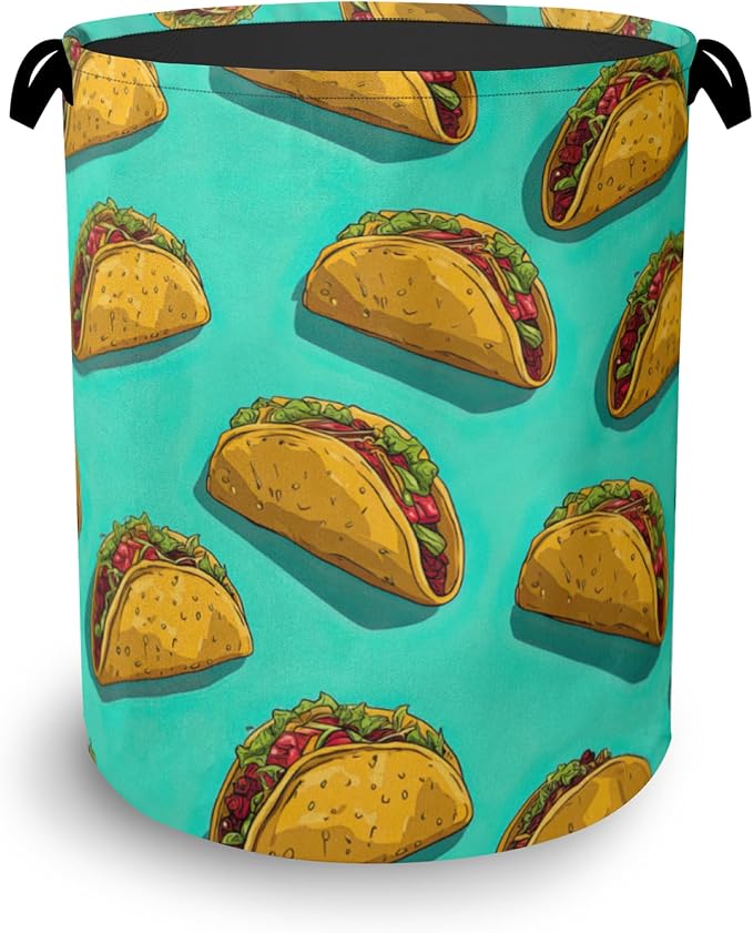 Mexican Taco Laundry Hamper, Dirty Clothes Laundry Basket by Unknown