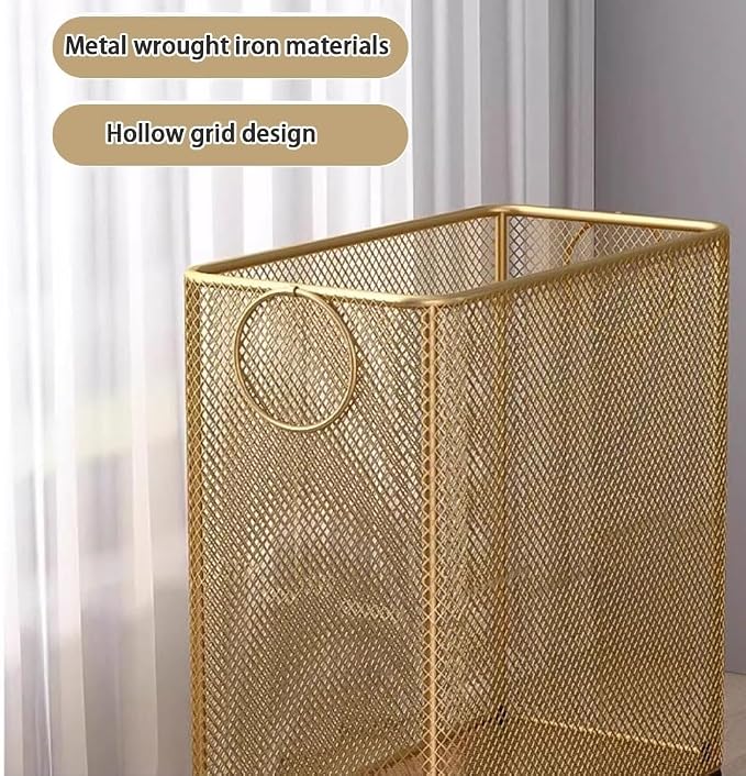 Metal Laundry Basket with Wheels, Rolling Laundry Cart, Slim Rolling Hamper - Image 3