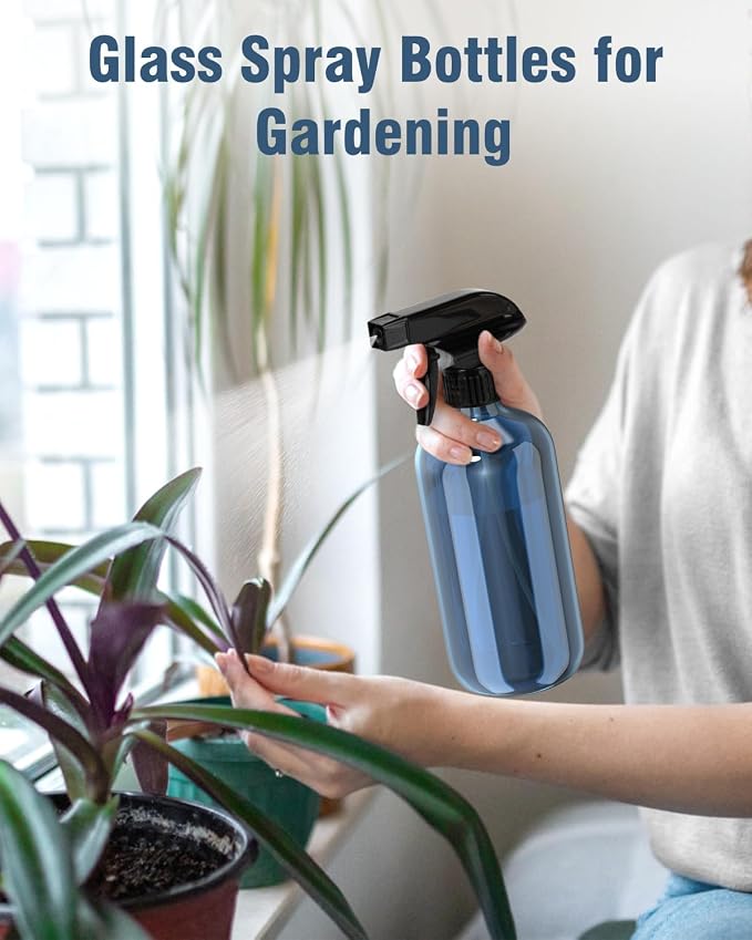 Glass Spray Bottle, Indigo Blue Glass Spray Bottle Set & Accessories Refillable - Image 5