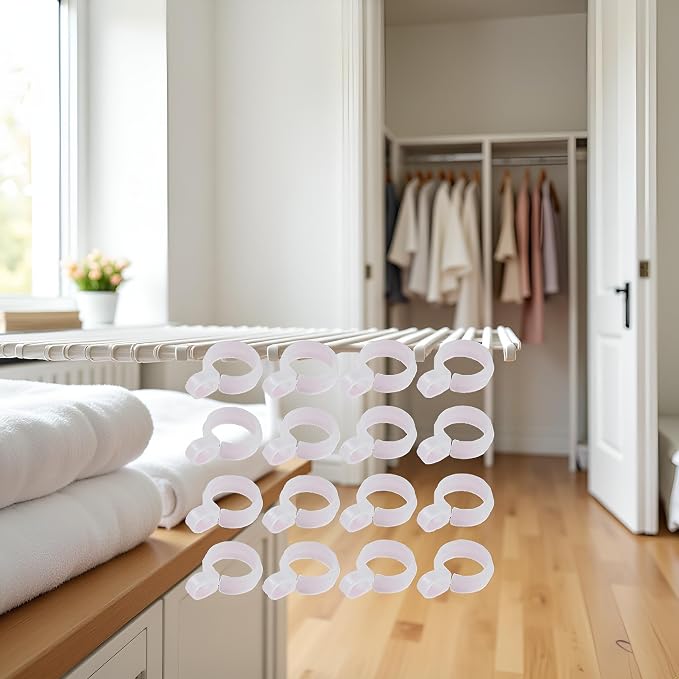 50 Pcs White Wind Proof Hanger Hook, Anti Slip Clothes Hangers from Drying Rack - Image 3