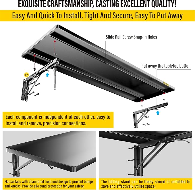 1.3x4ft Adjustable Rail Type Folding Storage Rack Shelf, Suitable - Image 5