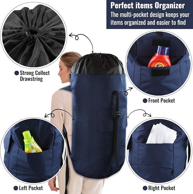 Laundry Bag Backpack, 125L Extra Large Laundry Backpack - Image 4