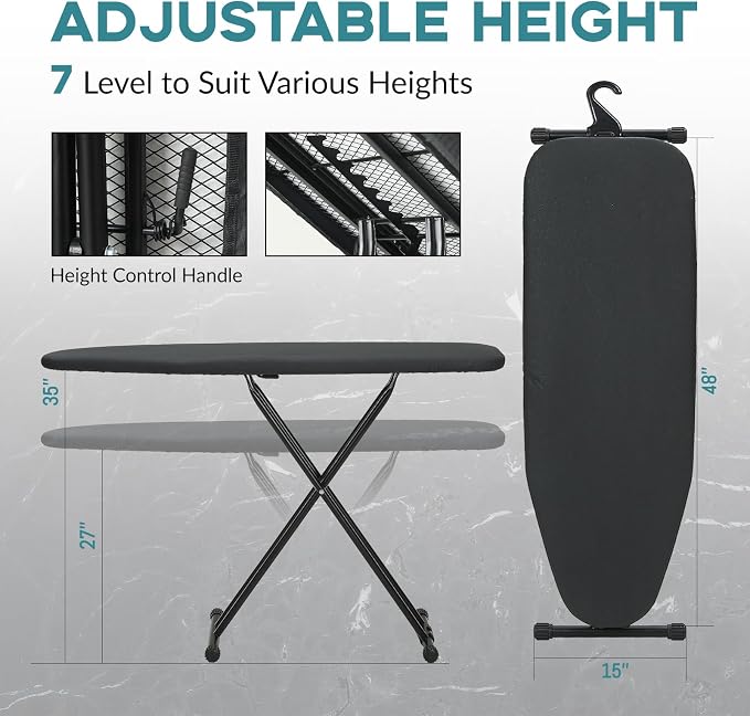 Ironing Board 48x15, Wide Heavy Duty Full Size Ironing Board, Sturdy Iron Table - Image 2