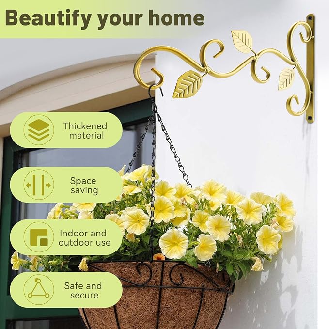 2Pack Hanging Plant Bracket Hooks, Wall Hooks - Image 3