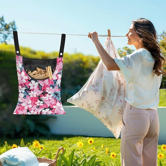 Frangipani Print Clothespin Bag - Image 2