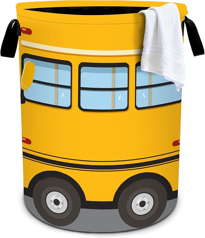 Bus Laundry Basket Storage Bin Foldable Laundry Hamper Clothes Storage Bucket by Bzocm