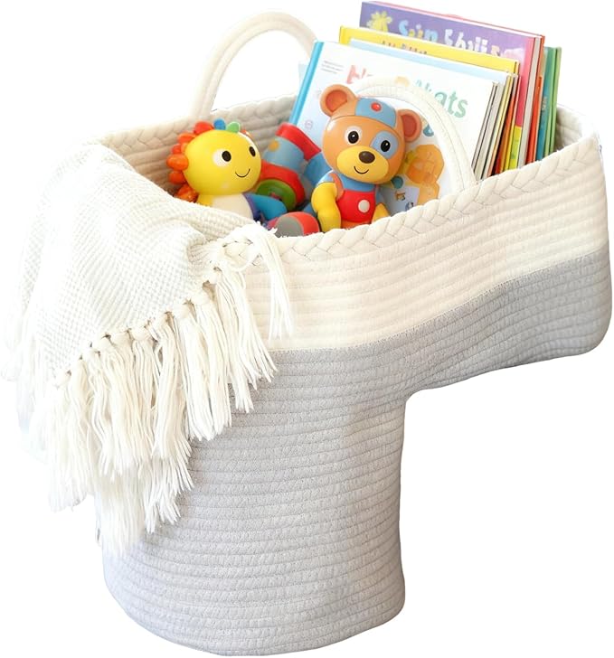 Stair Storage Basket, Large Capacity Foldable Woven Step Organizer, Toy Books - Image 9