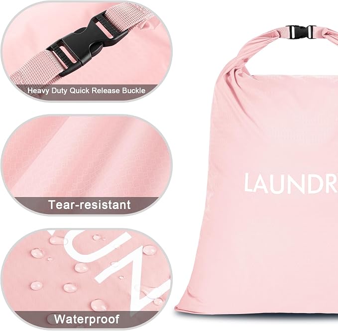 2 Pack Travel Laundry Bag, Nylon Washing Bags - Image 2