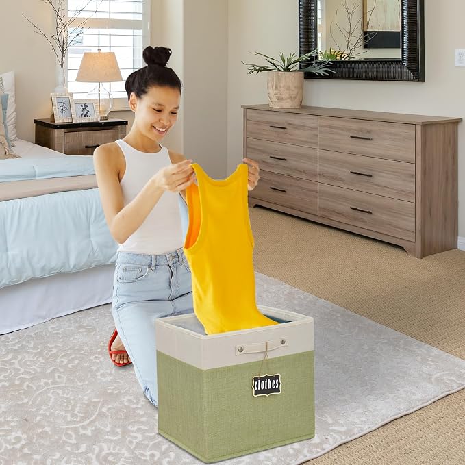 11 inch cube storage bin, Collapsible Fabric Storage Cubes - Image 3