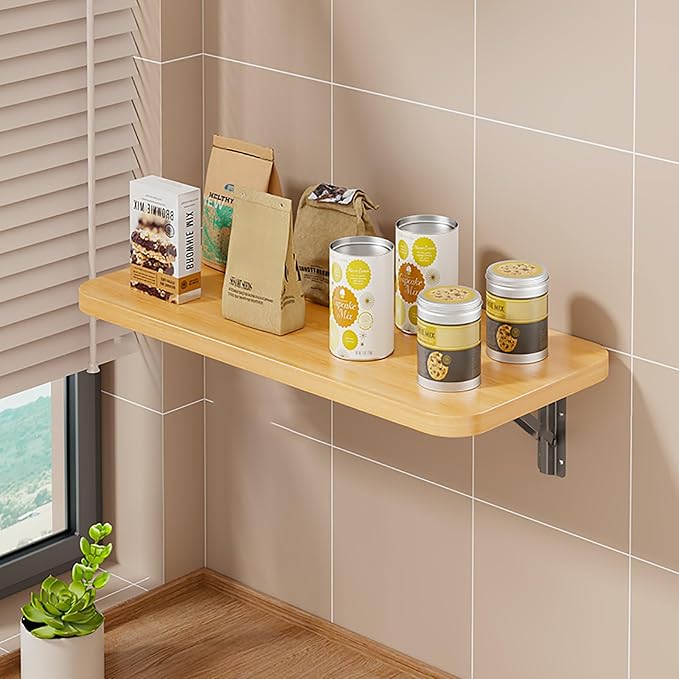 Wall Mounted Folding Table Desk Kitchen Dining Table Floating Foldable Table by Unknown