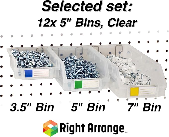 Pegboard Bins – 12 Pack Clear Large - Image 4